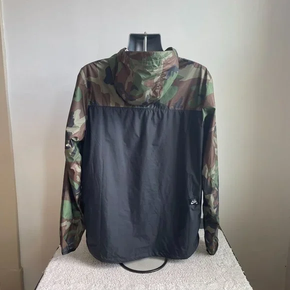 NIKE SB SKATEBOARDING ANORAK 1/2 ZIP PULLOVER CAMO WINDBREAKER JACKET MENS LARGE - Picture 7 of 8